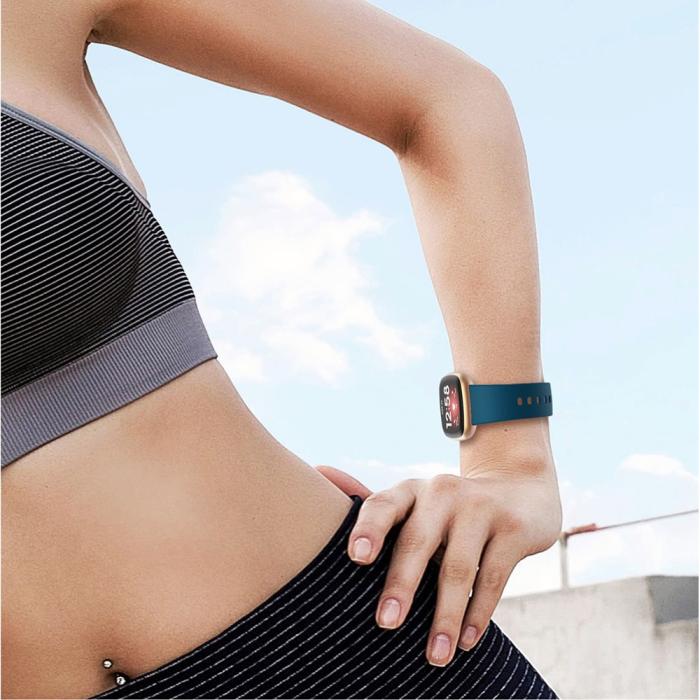 Bild 5, Silikon Armband Versa 3/Fitbit Sense - Blå
