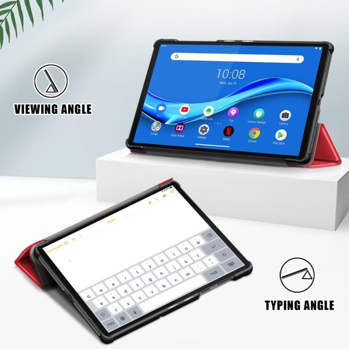 Bild 2, Lenovo Tab M10 Plus (2nd Gen) Tri-Fold Fodral Röd
