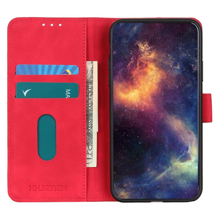 Bild 3, KHAZNEH Galaxy S25 Plus / S24 Plus Fodral Retro Läder Röd
