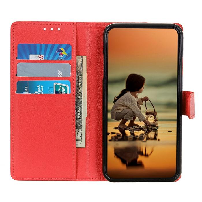 Bild 2, Motorola Moto G56 5G Fodral Litchi Läder Röd