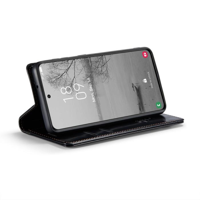 Bild 3, CASEME Samsung Galaxy S23 Plus Fodral Wax Textur Svart