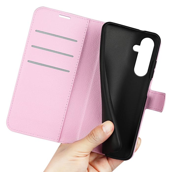 Bild 4, Samsung Galaxy A35 5G Fodral Läder Litchi Ljus Rosa