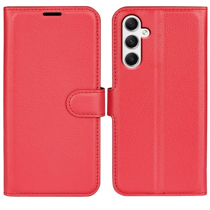 Bild 1, Samsung Galaxy A35 5G Fodral Läder Litchi Röd