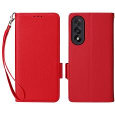 OnePlus Nord 5 5G Fodral Litchi L&auml;der R&ouml;d