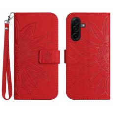 Samsung Galaxy A57 5G Fodral Solros Tryck R&ouml;d