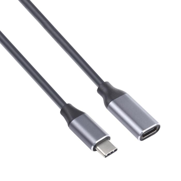 Bild 1, 25 cm USB-C Hane - USB-C Hona Adapter Kabel Svart