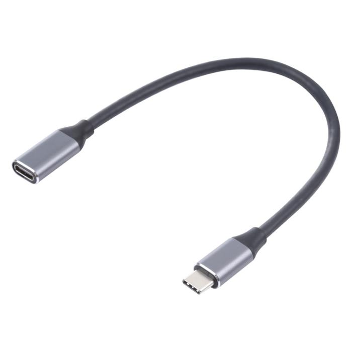 Bild 2, 25 cm USB-C Hane - USB-C Hona Adapter Kabel Svart