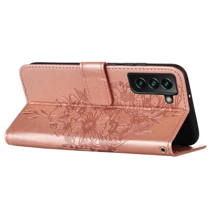 Bild 4, Samsung Galaxy S23 Plus Fodral Fjäril Roséguld