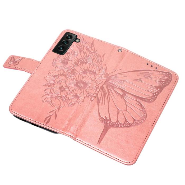 Bild 6, Samsung Galaxy S23 Plus Fodral Fjäril Roséguld