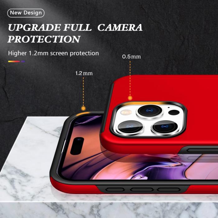 Bild 5, iPhone 16 Pro Skal Med Ringhållare Kickstand Röd