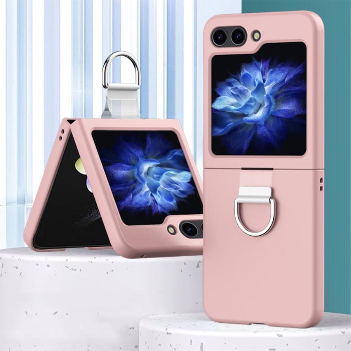 Bild 2, Galaxy Z Flip 6 / 7 FE Skal Skin Touch Ringhållare Rosa