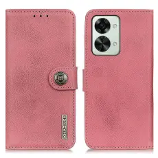KHAZNEH OnePlus Nord 2T 5G Fodral L&auml;der Rosa