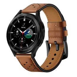 Tech-Protect Äkta Läder Armband Galaxy Watch 4/5/5 Pro/6/7/FE Brun