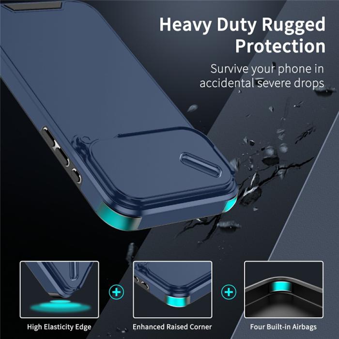 Bild 2, iPhone 17 Pro Max Skal Hybrid Armor CamCover Blå