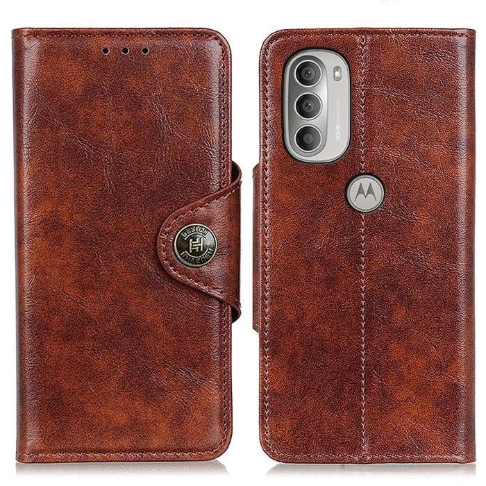 Bild 1, KHAZNEH Motorola Moto G51 Fodral Retro Brun