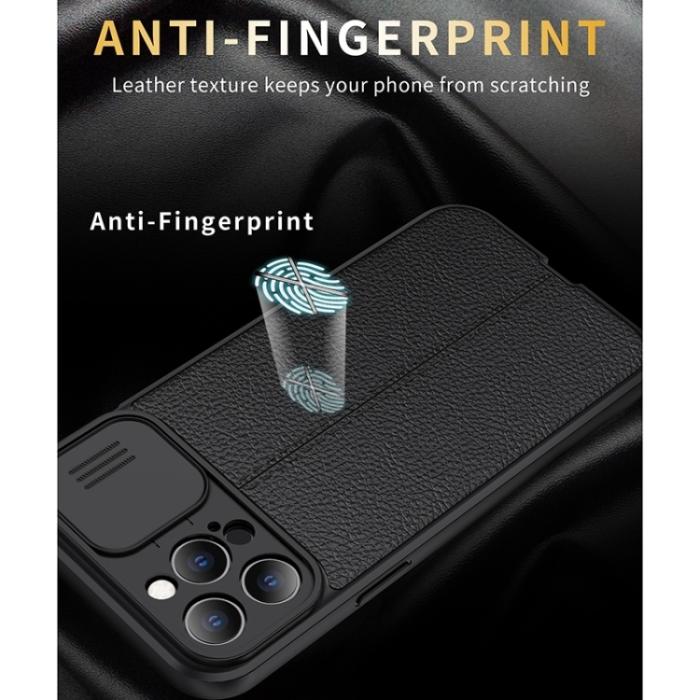 Bild 5, iPhone 14 Pro Skal Litchi CamShield Grön