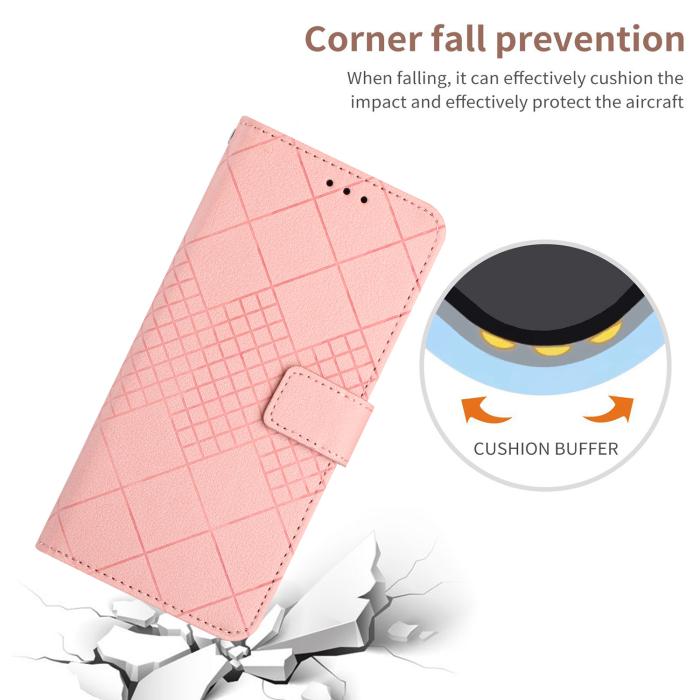 Bild 4, OnePlus 15 Fodral Läder Rhombus Rosa