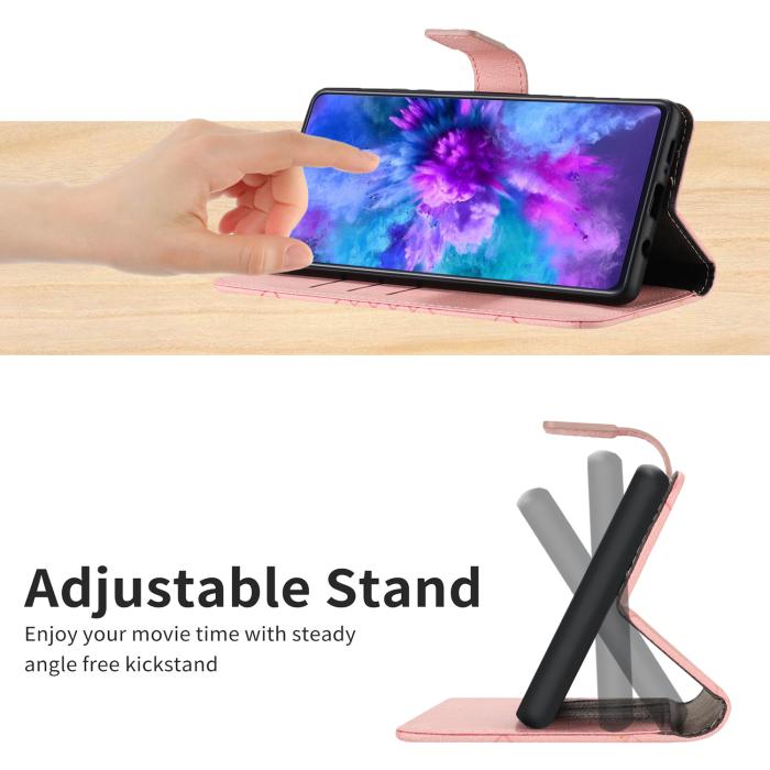Bild 5, OnePlus 15 Fodral Läder Rhombus Rosa