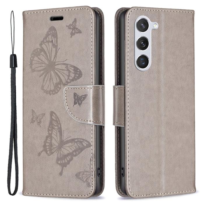 Bild 1, Samsung Galaxy S24 Fodral Fjäril Grå