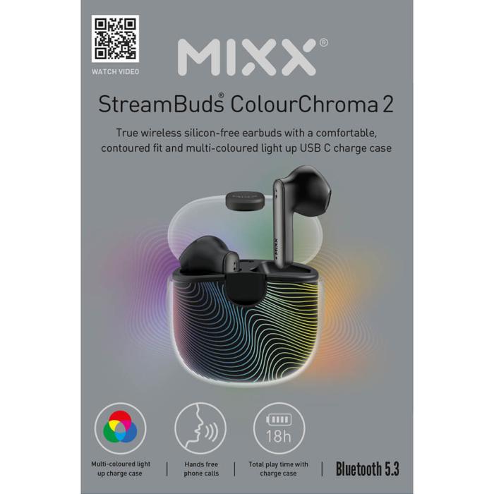 Bild 2, MIXX In-Ear TWS Hörlurar Colour Chroma 2 Svart