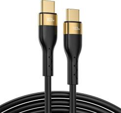 Joyroom 2m 100W PD USB-C / USB-C Liquid Silikon Kabel Svart