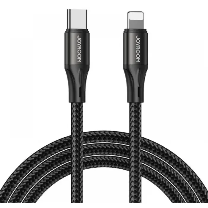 Bild 1, Joyroom 2m 20W PD USB-C - Lightning Nylonkabel Svart