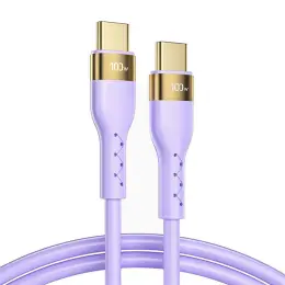 Joyroom 1.2m 100W PD USB-C / USB-C Liquid Silikon Kabel Lila