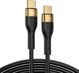 Joyroom 2m 100W PD USB-C / USB-C Liquid Silikon Kabel Svart