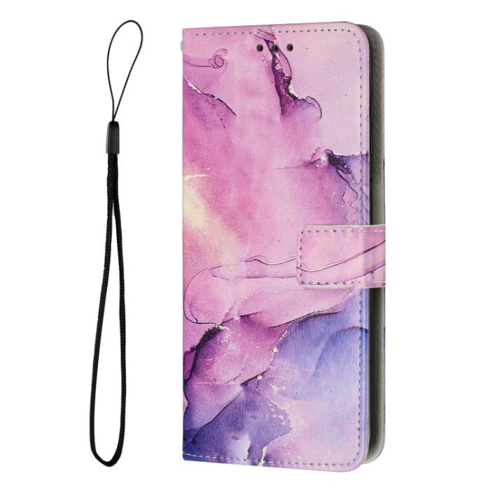 Bild 2, Motorola Moto G73 5G Fodral Marmor Lila