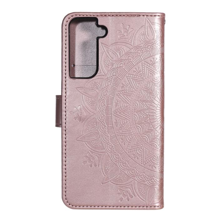 Bild 3, Samsung Galaxy S21 - Mandala Plånboksfodral - Roséguld