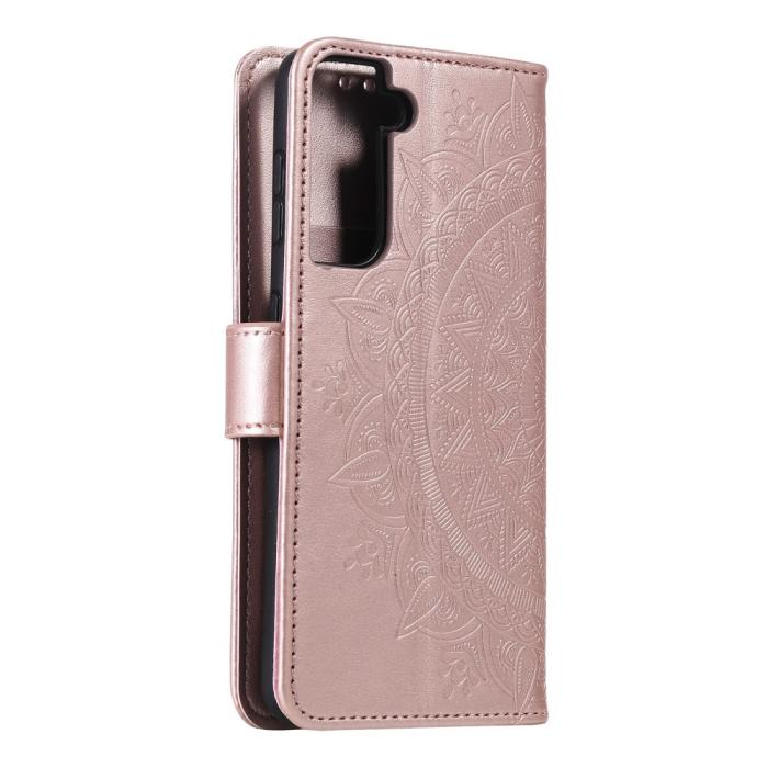 Bild 5, Samsung Galaxy S21 - Mandala Plånboksfodral - Roséguld