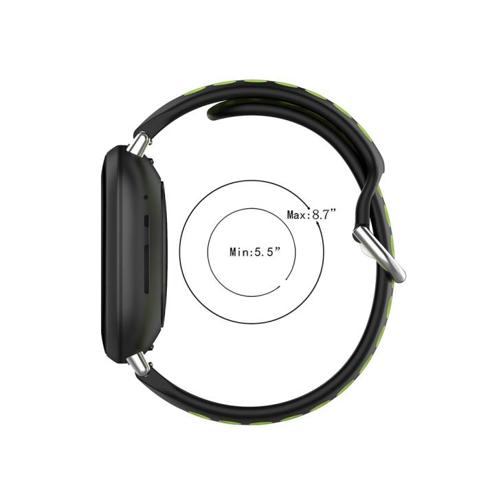 Bild 5, Silikon Träningsarmband Armband Versa 3/Fitbit Sense - Svart/Grön
