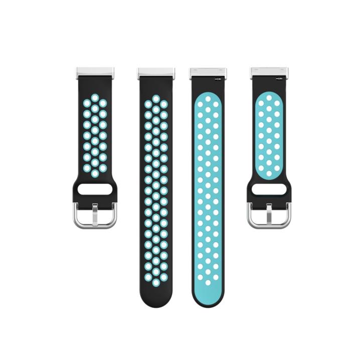 Bild 5, Silikon Träningsarmband Armband Versa 3/Fitbit Sense - Svart/Teal
