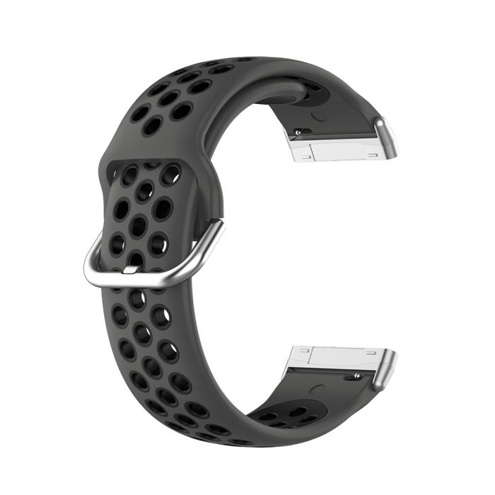 Bild 1, Silikon Träningsarmband Armband Versa 3/Fitbit Sense - Svart
