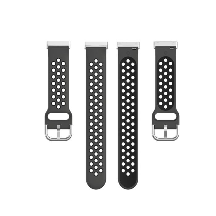 Bild 5, Silikon Träningsarmband Armband Versa 3/Fitbit Sense - Svart