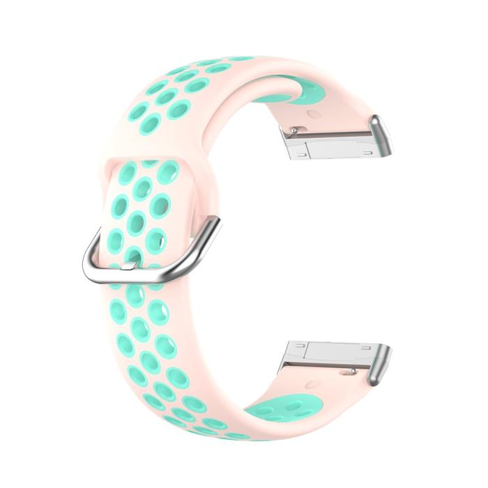 Bild 1, Silikon Träningsarmband Armband Versa 3/Fitbit Sense - Ljus Rosa/Teal