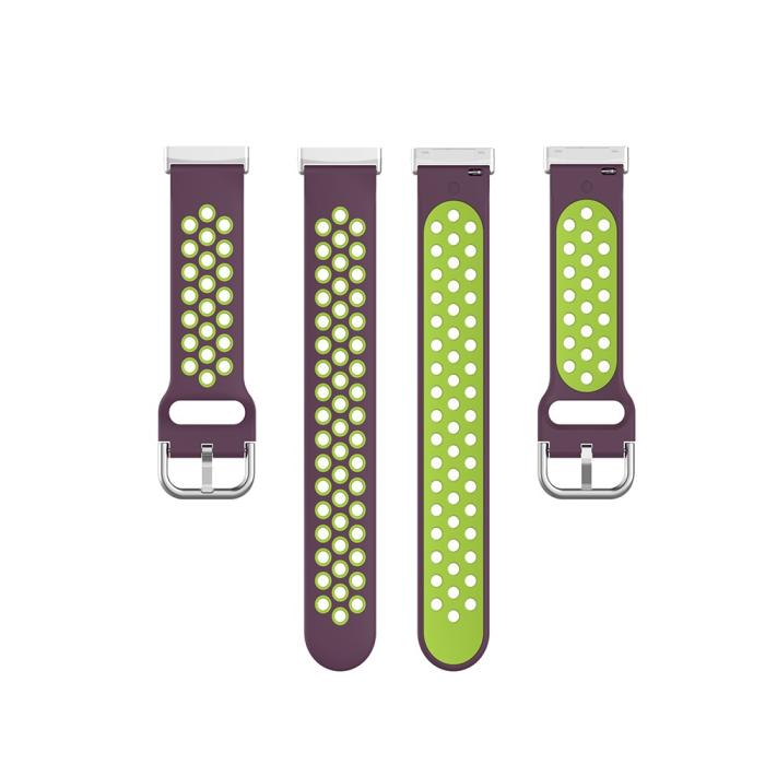 Bild 5, Silikon Träningsarmband Armband Versa 3/Fitbit Sense - Lila/Grön