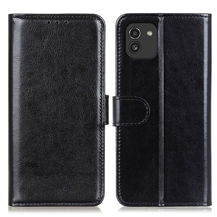 Bild 1, Samsung Galaxy A03 Fodral Crazy Horse Svart