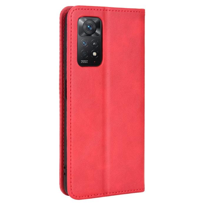 Bild 3, Xiaomi Redmi Note 11 Pro 5G Fodral Flip Vintage Röd