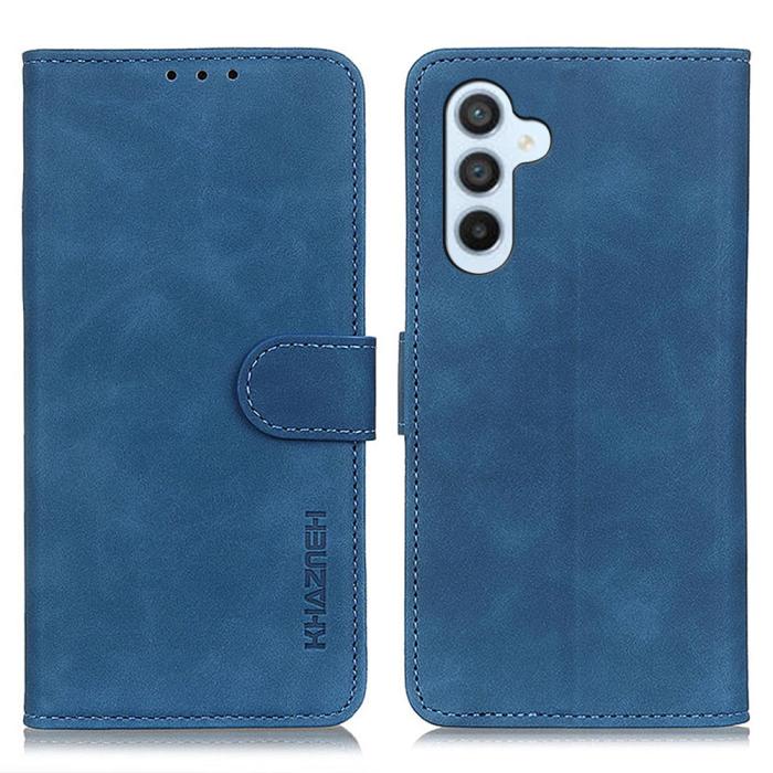 Bild 1, KHAZNEH Galaxy S25 Plus / S24 Plus Fodral Retro Läder Blå