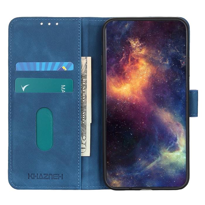 Bild 3, KHAZNEH Galaxy S25 Plus / S24 Plus Fodral Retro Läder Blå