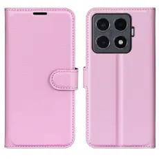 Xiaomi 15T Pro Fodral Litchi L&auml;der Ljus Rosa