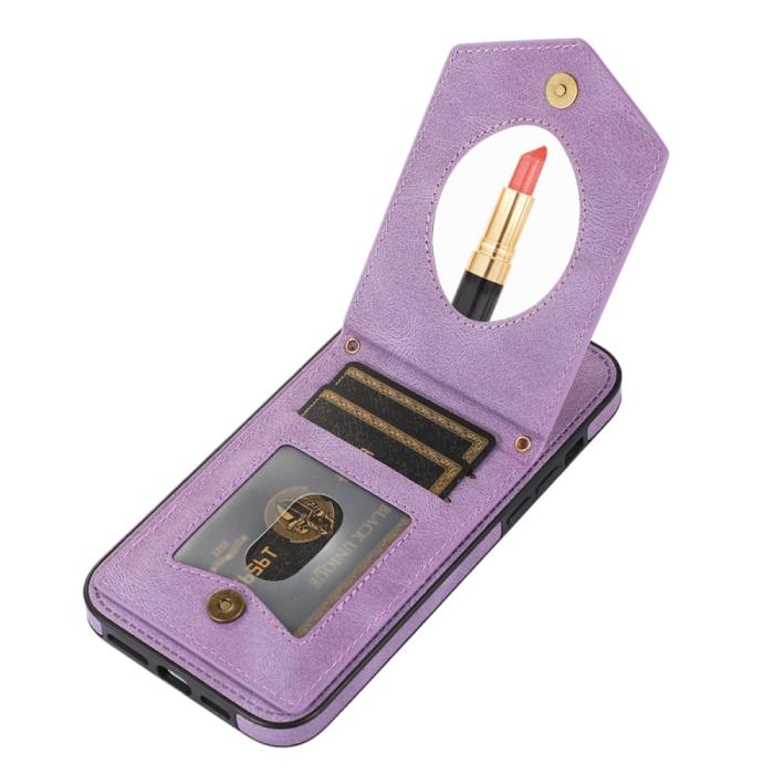 Bild 3, iPhone 15 Skal RFID Kortfack Med Snodd Lila