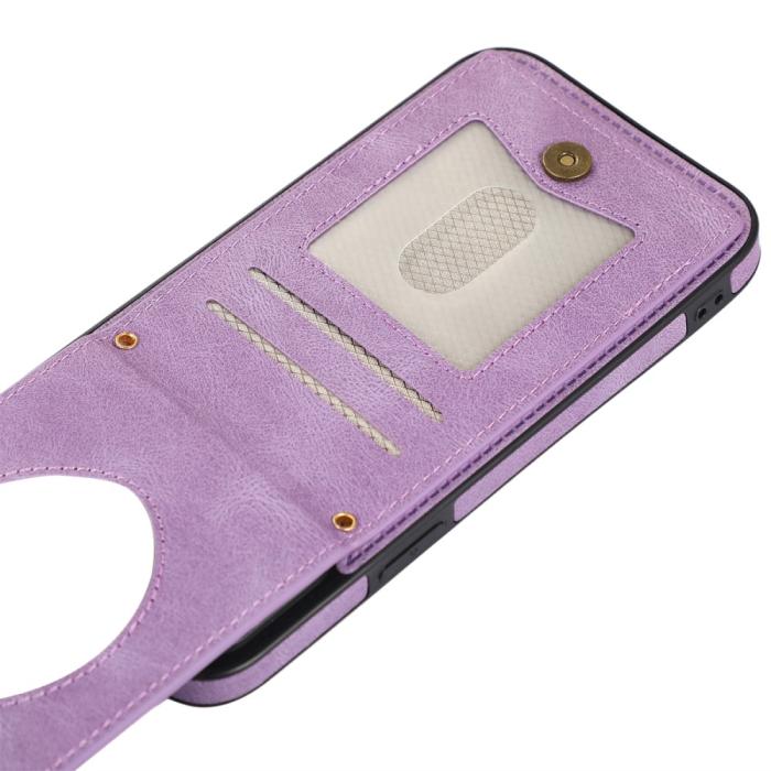Bild 6, iPhone 15 Skal RFID Kortfack Med Snodd Lila