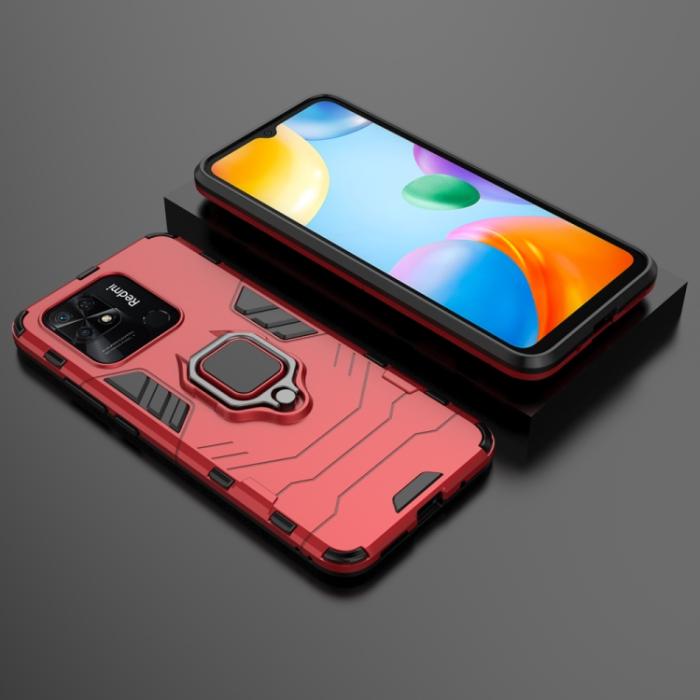 Bild 6, Xiaomi Redmi 10C Skal Hybrid Ring Röd