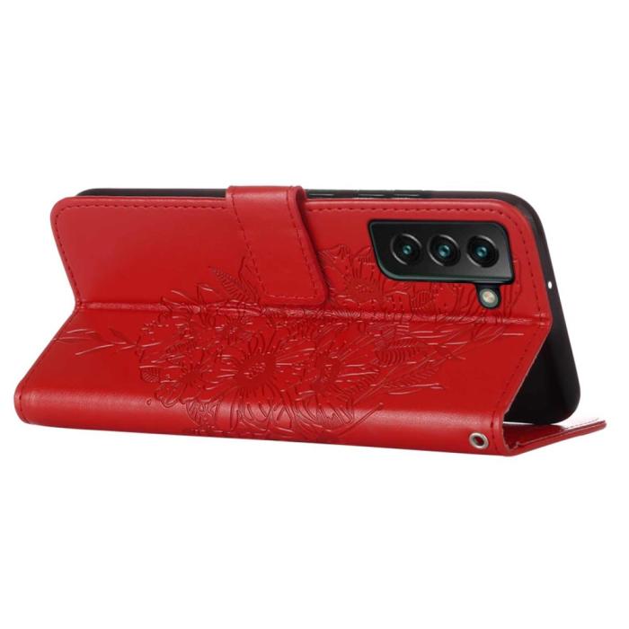 Bild 4, Samsung Galaxy S23 Plus Fodral Fjäril Röd