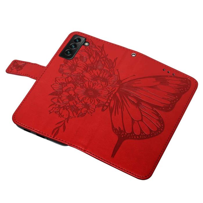 Bild 6, Samsung Galaxy S23 Plus Fodral Fjäril Röd