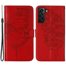 Samsung Galaxy S23 Plus Fodral Fjäril Röd