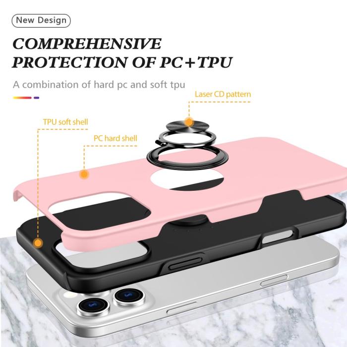 Bild 4, iPhone 16 Pro Skal Med Ringhållare Kickstand Roséguld