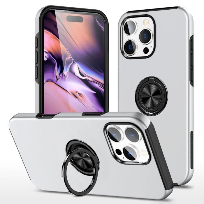Bild 1, iPhone 16 Pro Skal Med Ringhållare Kickstand Silver